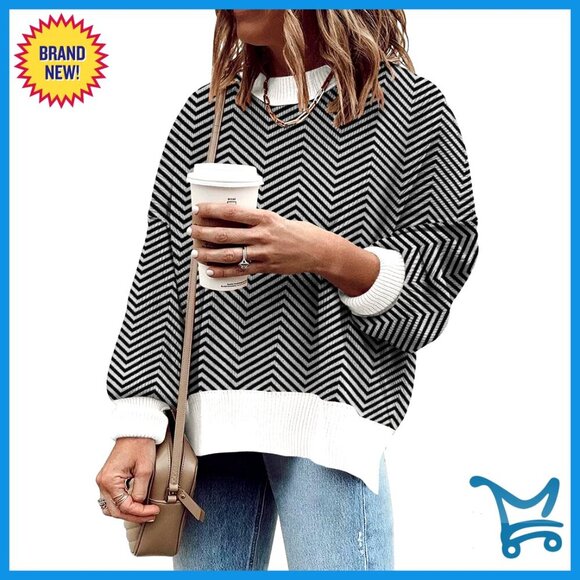 Sweaters - Oversized Batwing Sleeve Pullover Sweater, Viscose Nylon Knit, Women's Tunic Top